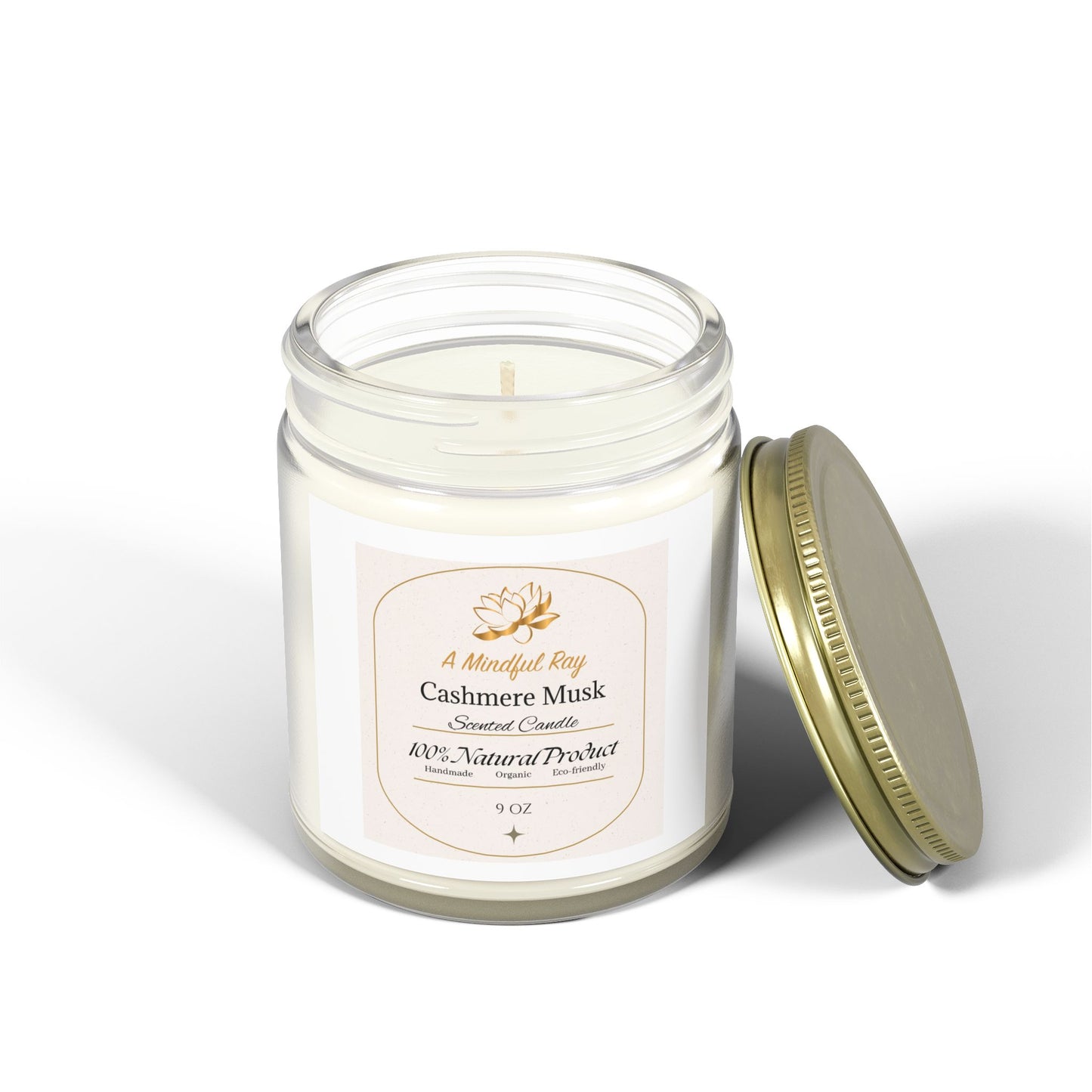 Cashmere Musk Scented Candles - Natural Coconut Apricot Wax (4oz & 9oz)