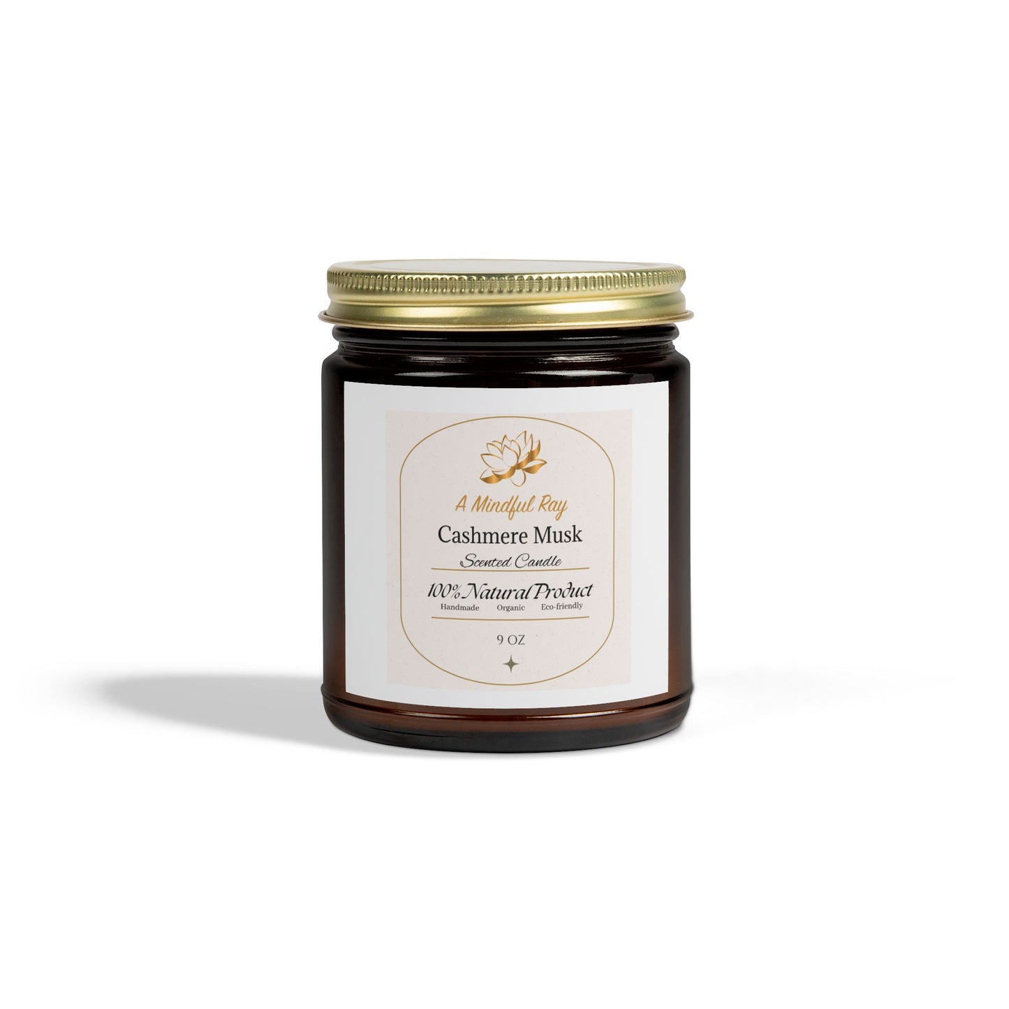 Cashmere Musk Scented Candles - Natural Coconut Apricot Wax (4oz & 9oz)