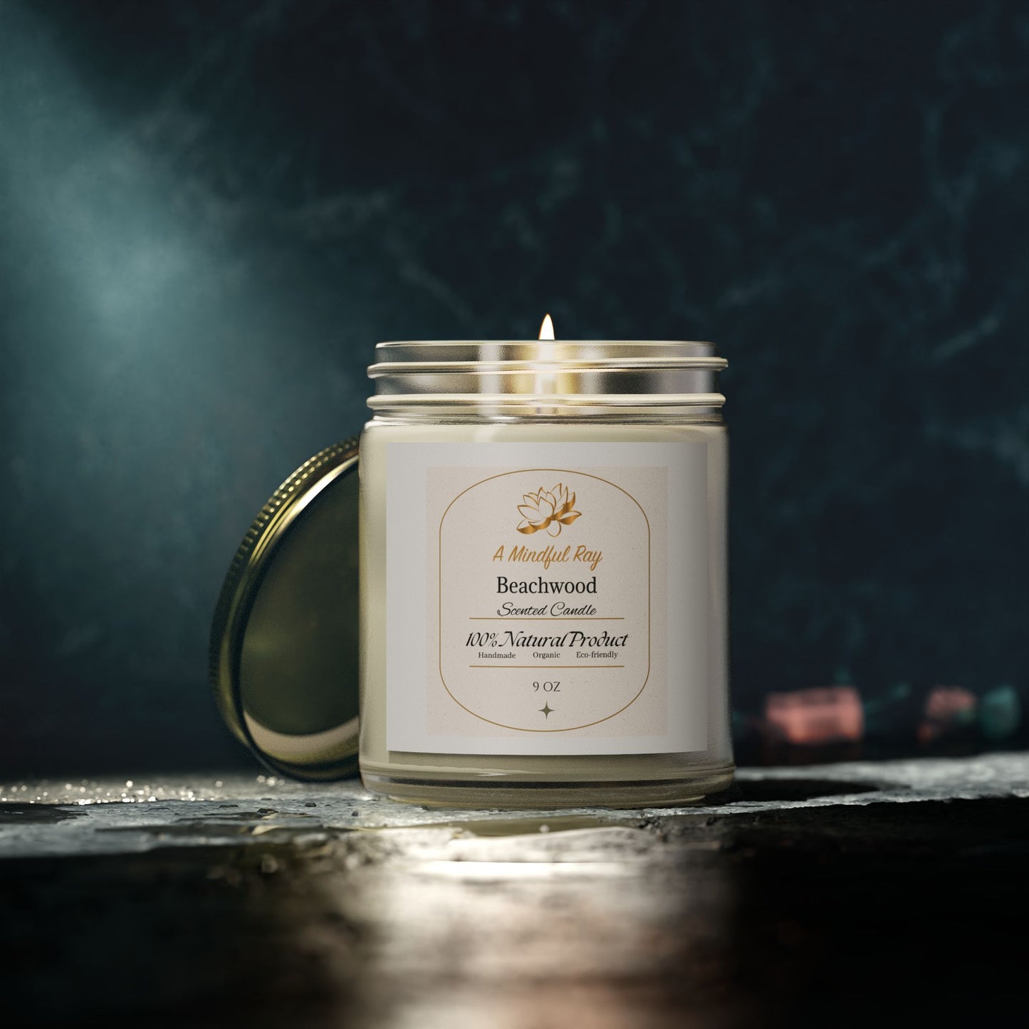 Beachwood Scented Candles - Natural Coconut Apricot Wax (4oz & 9oz)