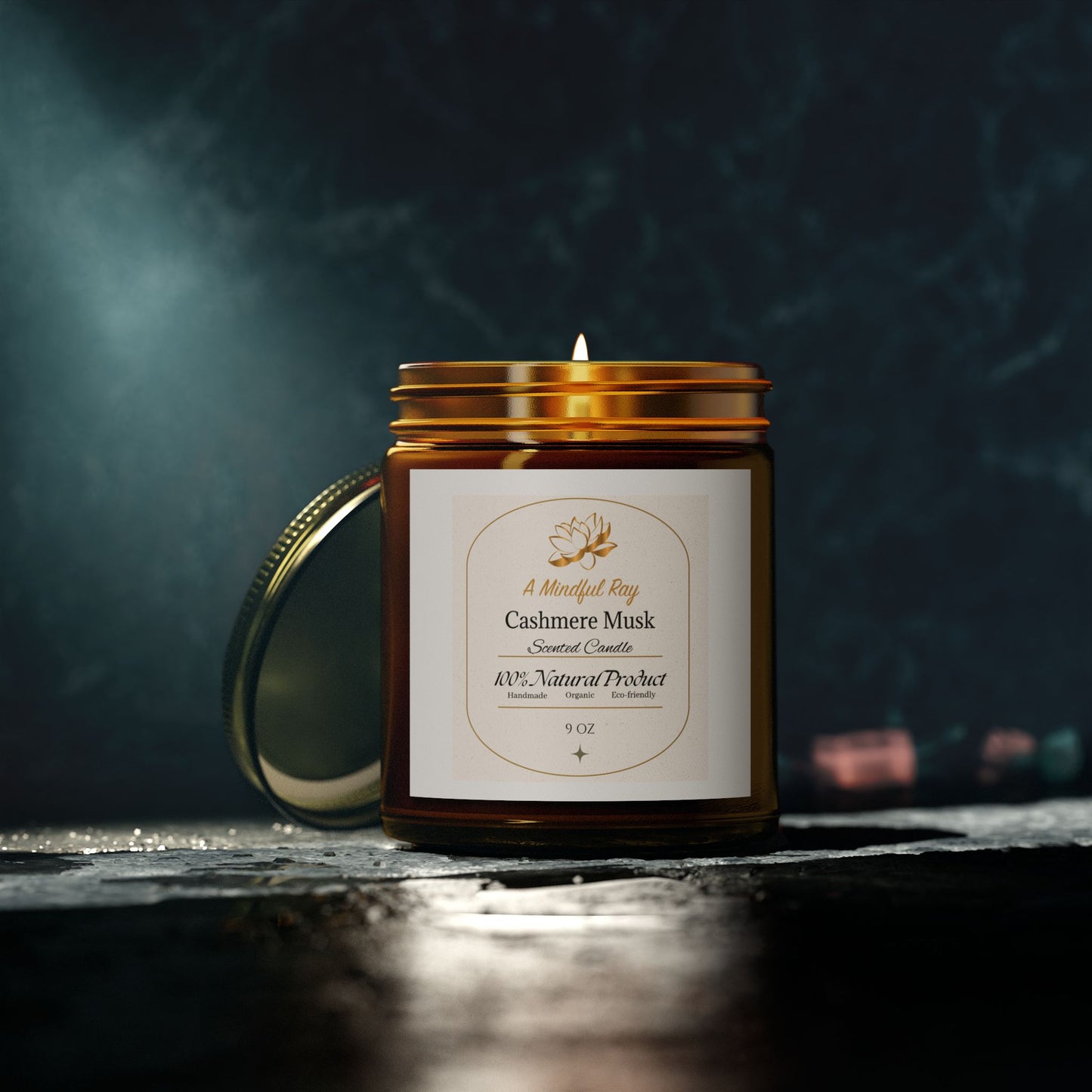 Cashmere Musk Scented Candles - Natural Coconut Apricot Wax (4oz & 9oz)