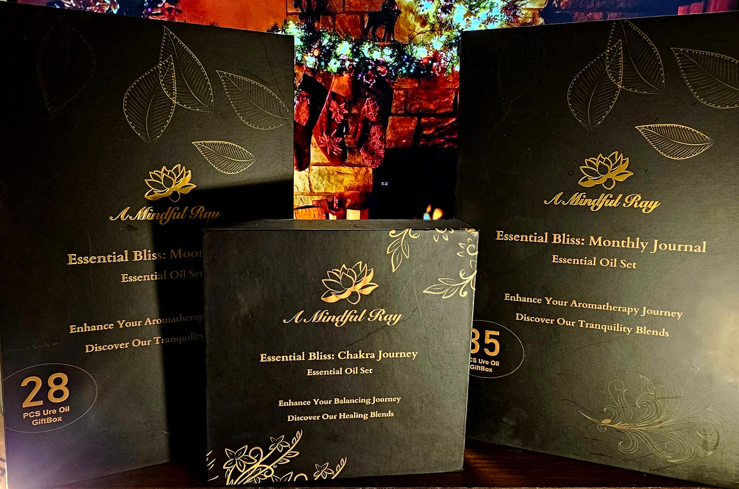 Premium Essential Oil Gift Box, 100% Therapeutic - Recipes for Moon Cycles/Equinox Rituals - Aromatherapy Gift Set for Diffuser, Humidifier, Hair & Skin Care, Air Freshener, Fragrances, Scented DIY Soap & Candles 28x5ml