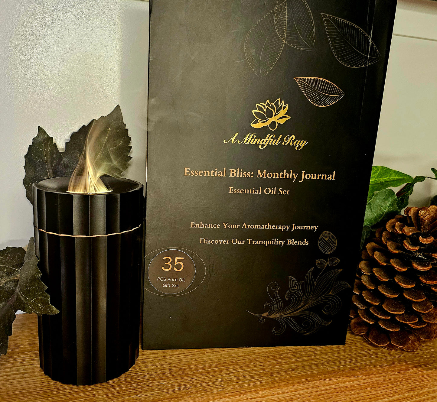 35 Premium Essential Oil Gift Box, 100% Therapeutic - Beginner Recipes for Each Day of the Month - Aromatherapy Gift Set for Diffuser, Humidifier, Hair/Skin Health, DIY Soaps & Candles 35x5ml