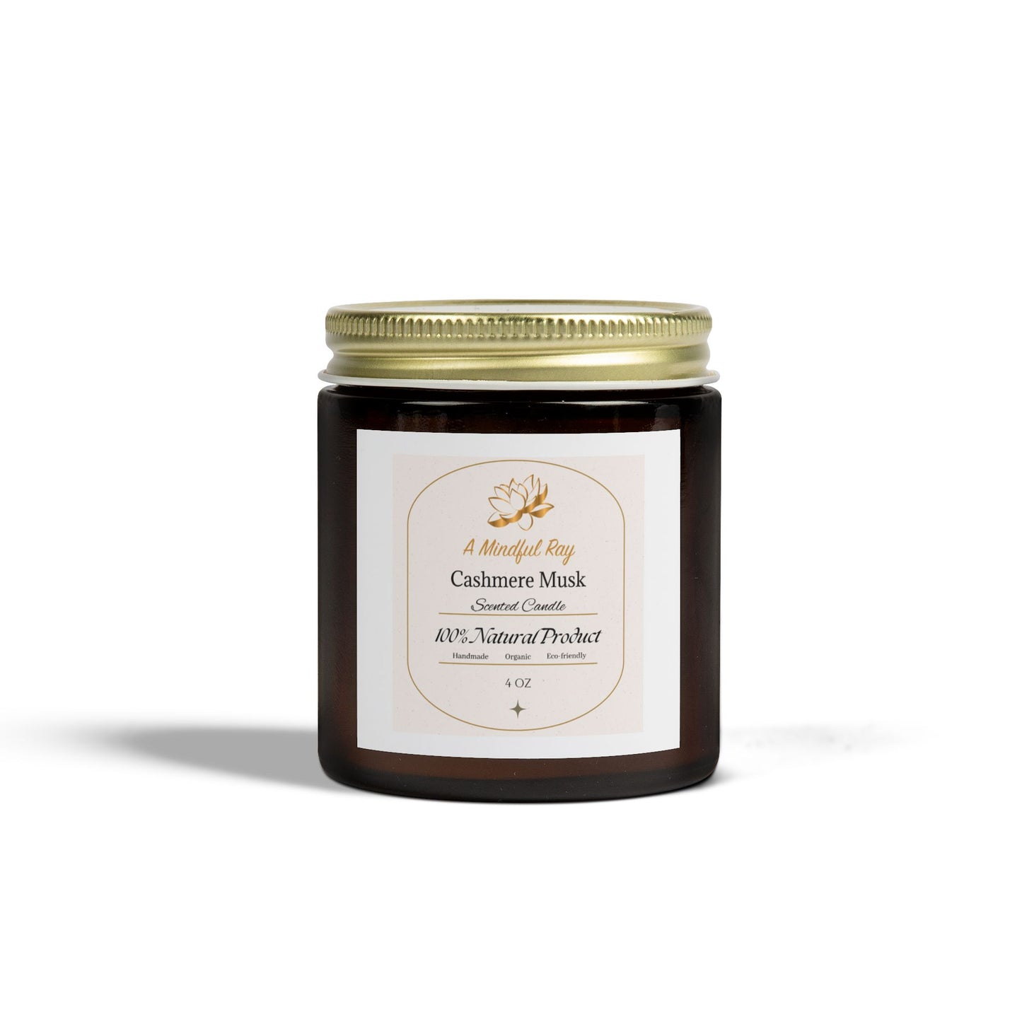 Cashmere Musk Scented Candles - Natural Coconut Apricot Wax (4oz & 9oz)