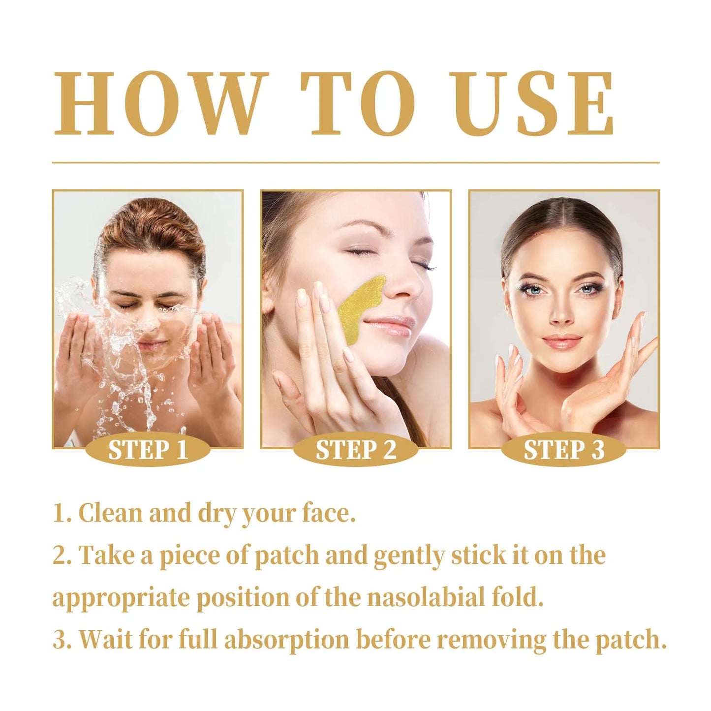 24k Gold Lip and Nose Patch - Gently Reduces Fine Lines, Nourishes, Promotes Facial Firmness And Smoothness
