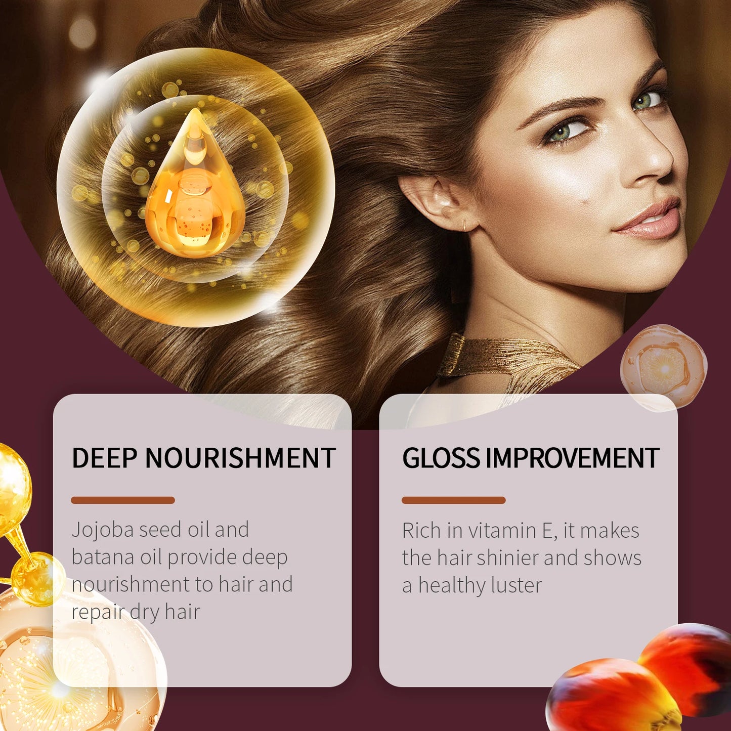 Batana Oil Essence - For Hair Care, Improve Dry Hair, Smooth And Glossy Hair