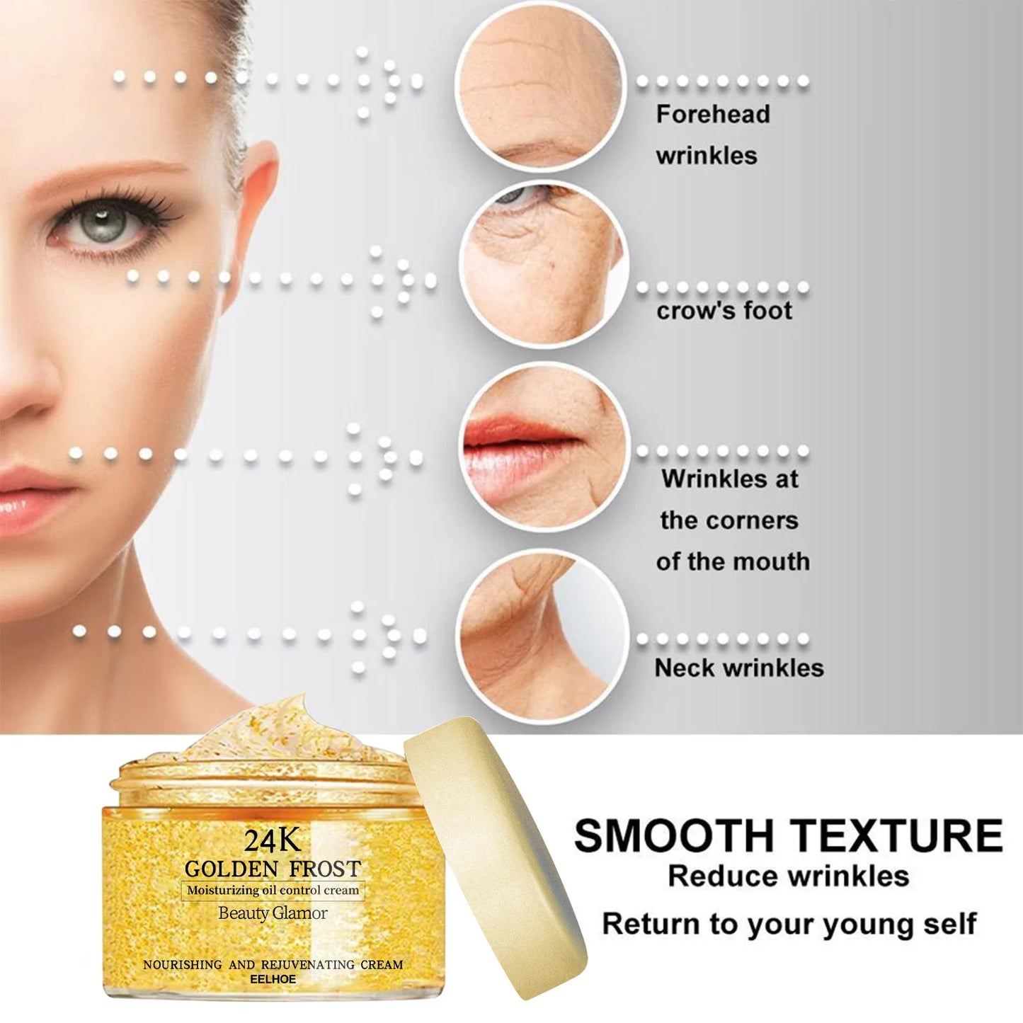 24k Gold Repair Cream - Firm Skin, Reduce Fine Lines, Hydrating, Moisturizing