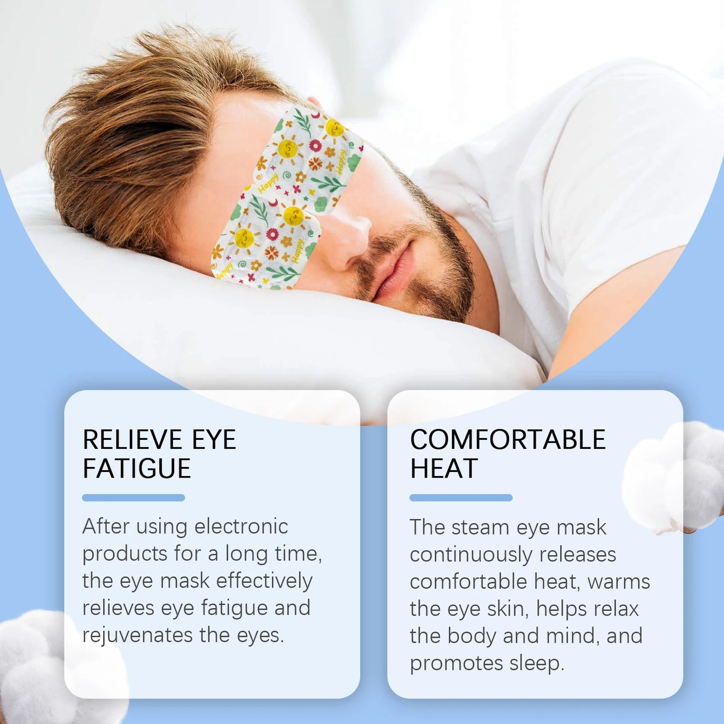 Sleep Steam Eye Mask - Gentle Hot Therapy Compress, Relieve Eye Fatigue, Improve Sleep Quality