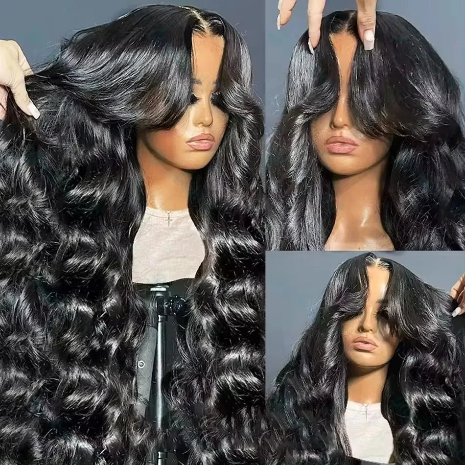 Virgin Human Hair Wig - For Black Women, Transparent Lace Front Pre-Plucked Bleached Knots, 6x4 200% Density