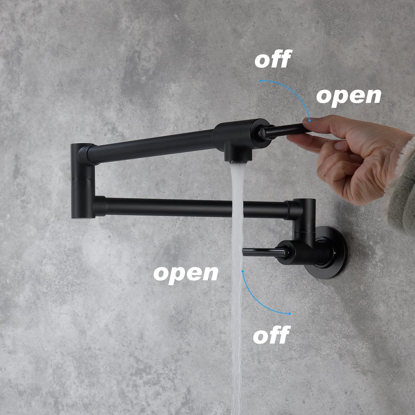 Modern Single-Handle Antique Brass Kitchen Faucet Folded Pot Filler with Solid Ceramic Valve Core Single-Hole Mounting