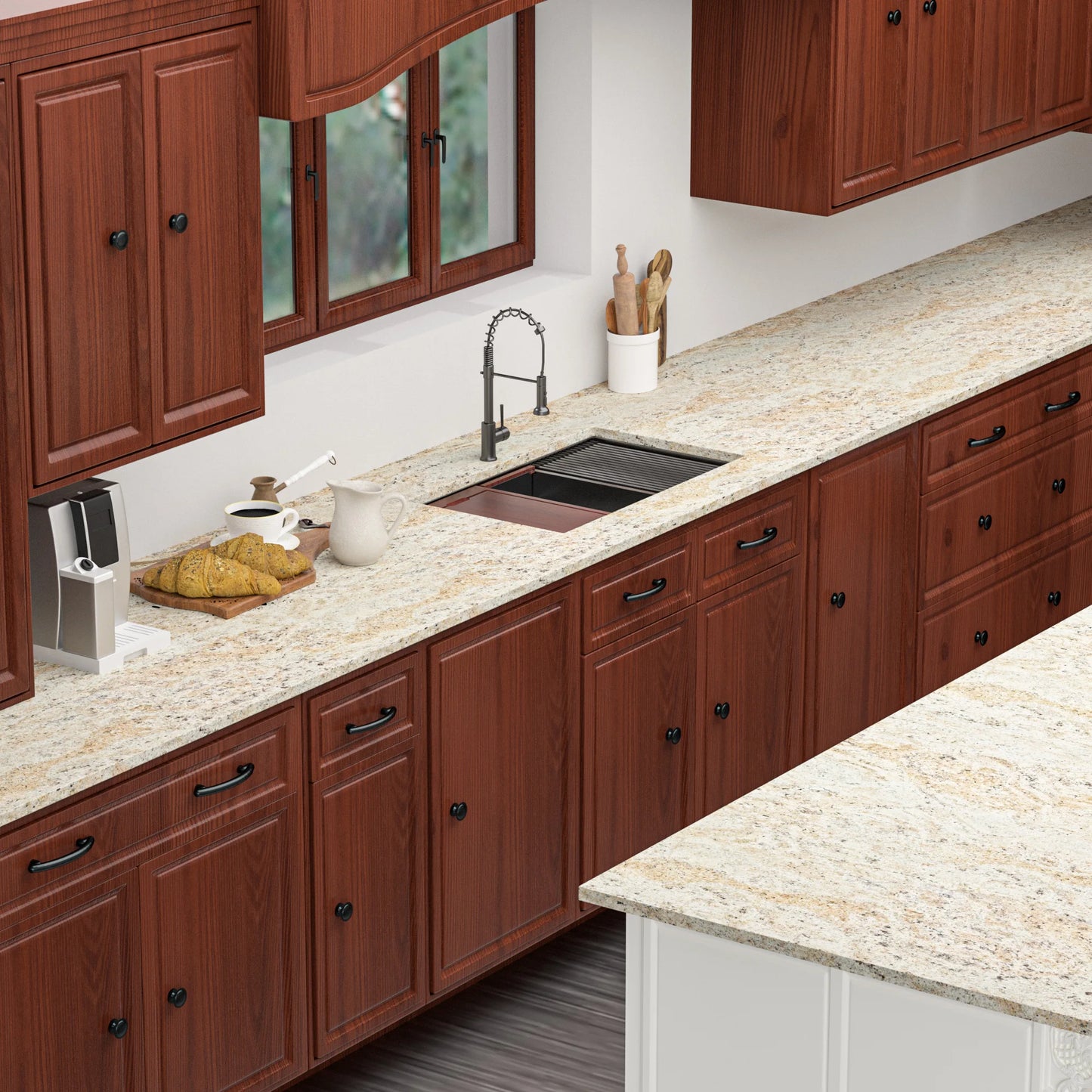 Stainless Steel Single Kitchen Sink - 28 Undermount Kitchen Sink, 28"x18" Cutting Board, Draining Station