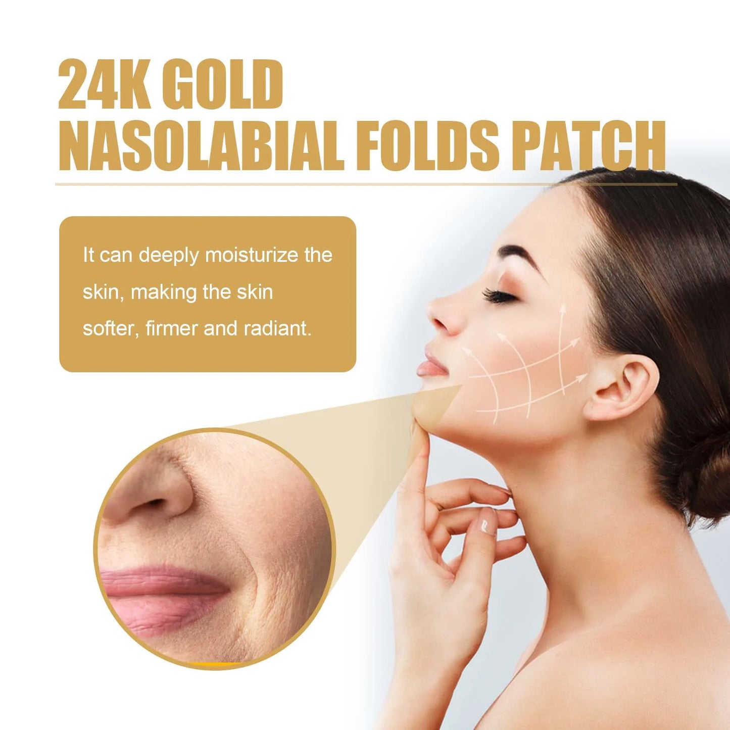 24k Gold Lip and Nose Patch - Gently Reduces Fine Lines, Nourishes, Promotes Facial Firmness And Smoothness