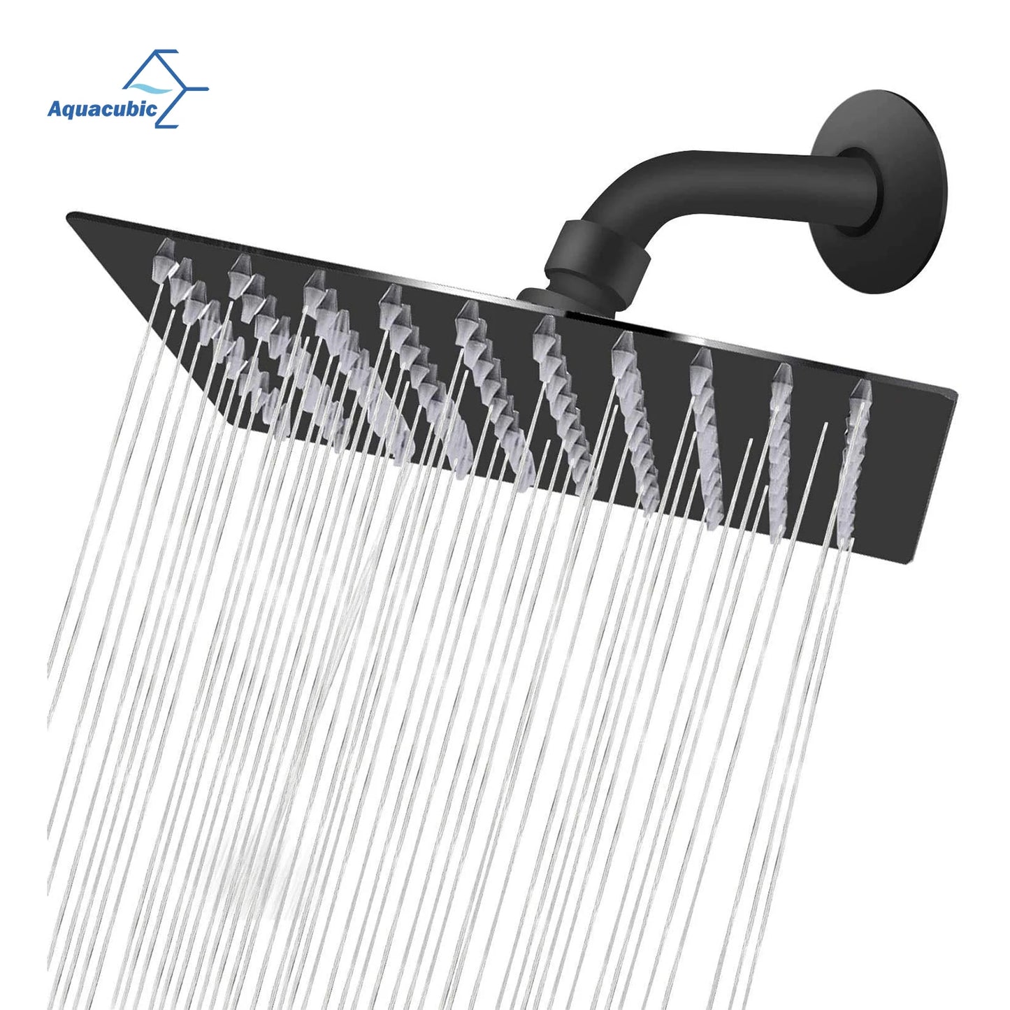 Stainless Steel Bathroom Shower Head - 10 Inch Ultra-Thin Top Rainfall, Adjustable Square - Colors: Black Matte, Chrome, Brushed Gold, Brushed Nickel