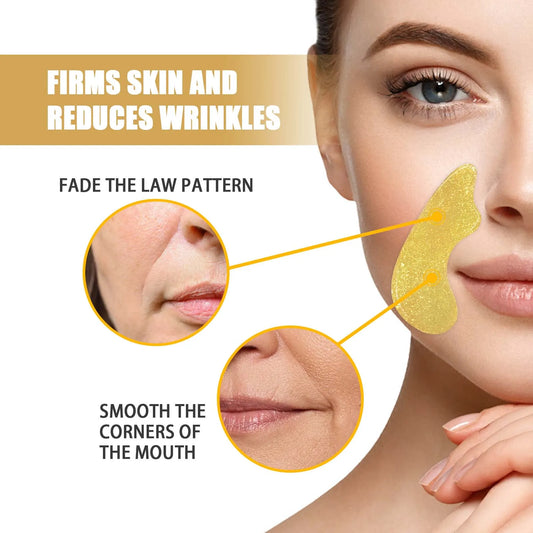 24k Gold Lip and Nose Patch - Gently Reduces Fine Lines, Nourishes, Promotes Facial Firmness And Smoothness