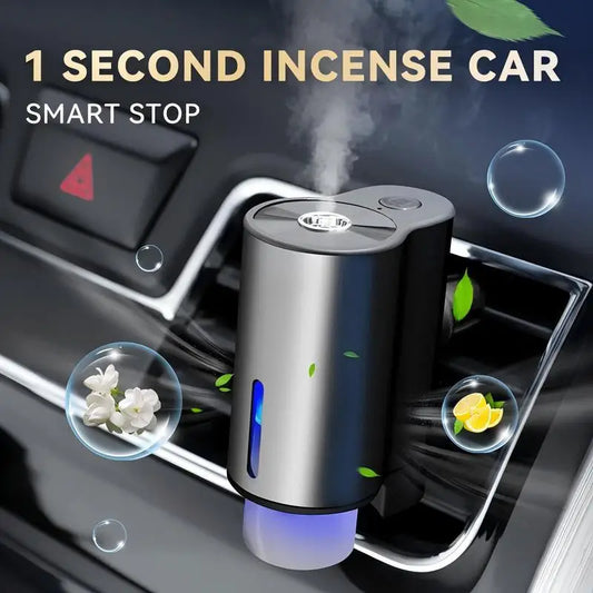 Car Air Freshener Diffuser - 3-Fragrance Compartments, Waterless, 3x10ML, Adjustable Fragrance, 360° Coverage, Natural Cologne Refills