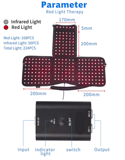 Red Led Light Therapy with Low EMF - Headache Relief, Hair Growth, Helmet Wearable Devices for Pain Relief Red Light Therapy